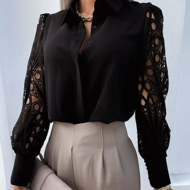 Camisa Feminina Renda Elegance