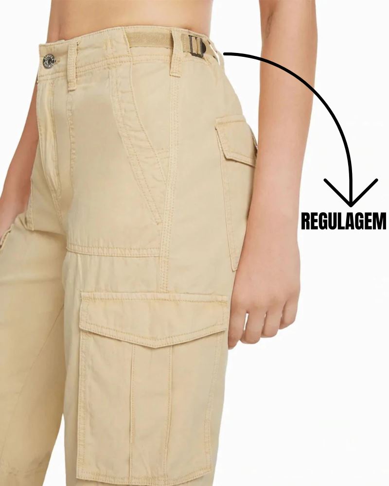 Calça Cargo Feminina com Regulagem - Afina e Modela seu Corpo